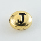 6mm x 5mm Antique Gold Tierracast Pewter Letter "J" Bead #CKJ238-General Bead