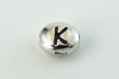 6mm x 5mm Antique Silver Tierracast Pewter Letter "K" Bead #CKK237-General Bead