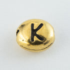 6mm x 5mm Antique Gold Tierracast Pewter Letter "K" Bead #CKK238-General Bead