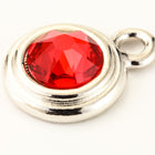 34ss Swarovski Light Siam/Rhodium TierraCast Stepped Bezel Drop (10 Pcs) #CK796-General Bead