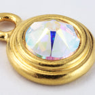34ss Swarovski Crystal AB/Bright Gold TierraCast Stepped Bezel Drop (10 Pcs) #CK797-General Bead