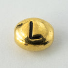 6mm x 5mm Antique Gold Tierracast Pewter Letter "L" Bead #CKL238-General Bead