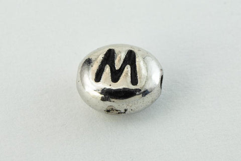 6mm x 5mm Antique Silver Tierracast Pewter Letter "M" Bead #CKM237-General Bead