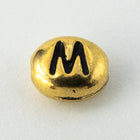 6mm x 5mm Antique Gold Tierracast Pewter Letter "M" Bead #CKM238-General Bead