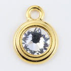 34ss Swarovski Crystal/Bright Gold TierraCast Stepped Bezel Drop (10 Pcs) #CK797-General Bead