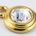 34ss Swarovski Crystal/Bright Gold TierraCast Stepped Bezel Drop (10 Pcs) #CK797-General Bead