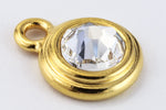 34ss Swarovski Crystal/Bright Gold TierraCast Stepped Bezel Drop (10 Pcs) #CK797-General Bead