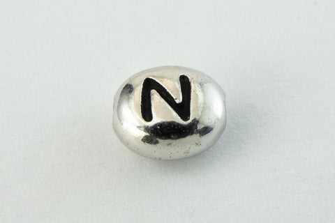 6mm x 5mm Antique Silver Tierracast Pewter Letter "N" Bead #CKN237-General Bead