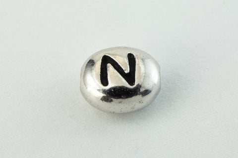 6mm x 5mm Antique Silver Tierracast Pewter Letter "N" Bead #CKN237-General Bead
