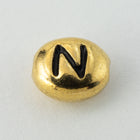 6mm x 5mm Antique Gold Tierracast Pewter Letter "N" Bead #CKN238-General Bead