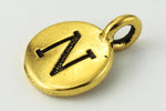 17mm Antique Gold Tierracast Pewter Letter "N" Charm #CKN251-General Bead