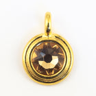 34ss Bright Gold TierraCast Stepped Bezel Charm (All Colors) #CK795-General Bead
