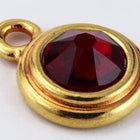 34ss Swarovski Siam/Bright Gold TierraCast Stepped Bezel Drop (10 Pcs) #CK797-General Bead