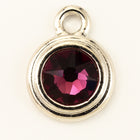 34ss Swarovski Amethyst/Rhodium TierraCast Stepped Bezel Drop (10 Pcs) #CK796-General Bead