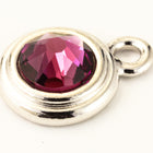 34ss Swarovski Amethyst/Rhodium TierraCast Stepped Bezel Drop (10 Pcs) #CK796-General Bead