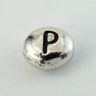 6mm x 5mm Antique Silver Tierracast Pewter Letter "P" Bead #CKP237-General Bead