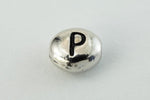 6mm x 5mm Antique Silver Tierracast Pewter Letter "P" Bead #CKP237-General Bead