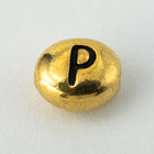 6mm x 5mm Antique Gold Tierracast Pewter Letter "P" Bead #CKP238-General Bead