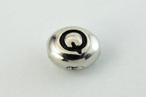 6mm x 5mm Antique Silver Tierracast Pewter Letter "Q" Bead #CKQ237-General Bead