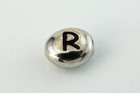 6mm x 5mm Antique Silver Tierracast Pewter Letter "R" Bead #CKR237-General Bead