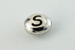 6mm x 5mm Antique Silver Tierracast Pewter Letter "S" Bead #CKS237-General Bead