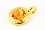34ss Swarovski Tangerine/Bright Gold TierraCast Stepped Bezel Charm (10 Pcs) #CK795-General Bead