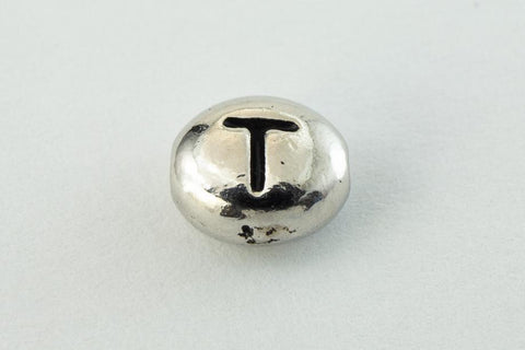 6mm x 5mm Antique Silver Tierracast Pewter Letter "T" Bead #CKT237-General Bead