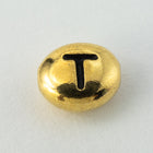 6mm x 5mm Antique Gold Tierracast Pewter Letter "T" Bead #CKT238-General Bead