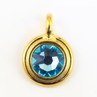 34ss Bright Gold TierraCast Stepped Bezel Charm (All Colors) #CK795-General Bead