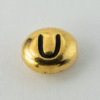 6mm x 5mm Antique Gold Tierracast Pewter Letter "U" Bead #CKU238-General Bead