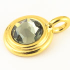 34ss Swarovski Black Diamond/Bright Gold TierraCast Stepped Bezel Charm (10 Pcs) #CK795-General Bead