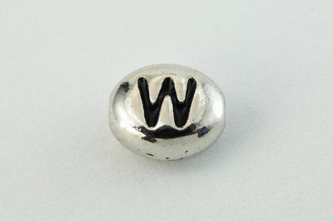 6mm x 5mm Antique Silver Tierracast Pewter Letter "W" Bead #CKW237-General Bead