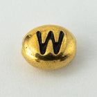 6mm x 5mm Antique Gold Tierracast Pewter Letter "W" Bead #CKW238-General Bead