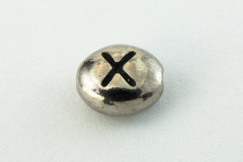 6mm x 5mm Antique Silver Tierracast Pewter Letter "X" Bead #CKX237-General Bead