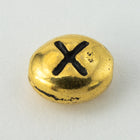6mm x 5mm Antique Gold Tierracast Pewter Letter "X" Bead #CKX238-General Bead