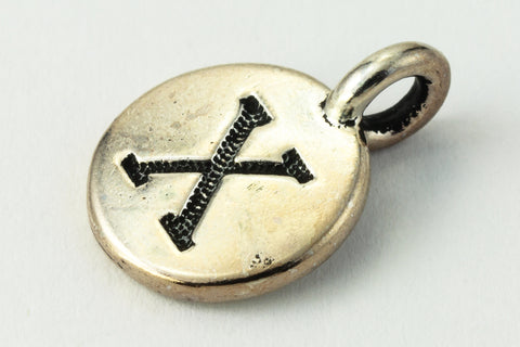17mm Antique Silver Tierracast Pewter Letter "X" Charm #CKX252-General Bead