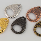 22mm Antique Brass Tierracast Pewter Hammered Ellipse Toggle Clasp (10 Sets) #CK543-General Bead