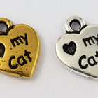 13mm Antique Gold Tierracast "Love My Cat" Drop #CK575-General Bead