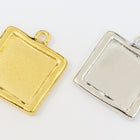 25mm Gold Tierracast Square Drop Frame #CK588-General Bead