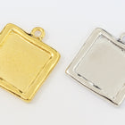 25mm Silver Tierracast Square Drop Frame #CK588-General Bead