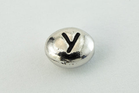 6mm x 5mm Antique Silver Tierracast Pewter Letter "Y" Bead #CKY237-General Bead