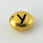 6mm x 5mm Antique Gold Tierracast Pewter Letter "Y" Bead #CKY238-General Bead