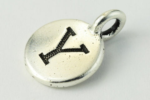17mm Antique Silver Tierracast Pewter Letter "Y" Charm #CKY252-General Bead