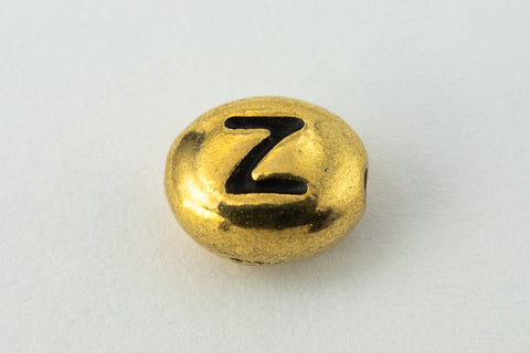 6mm x 5mm Antique Gold Tierracast Pewter Letter "Z" Bead #CKZ238-General Bead