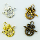 12mm Bright Silver Spiral Toggle Clasp #CLB144-General Bead