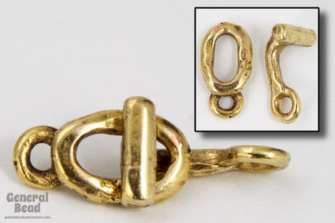 9mm Antique Gold Oval Hook Bar Clasp #XCLA015-General Bead