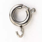 6mm Silver Tone Spring Ring Clasp with Tag #CLB026
