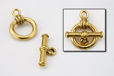 12mm Antique Gold Ring Bail Toggle #CLA035-General Bead