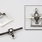 18.5mm Antique Silver Deco Square Toggle Clasp #CLA104-General Bead
