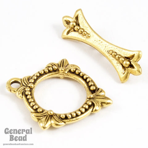 20mm Antique Gold Trefoil Toggle Clasp #CLA116-General Bead